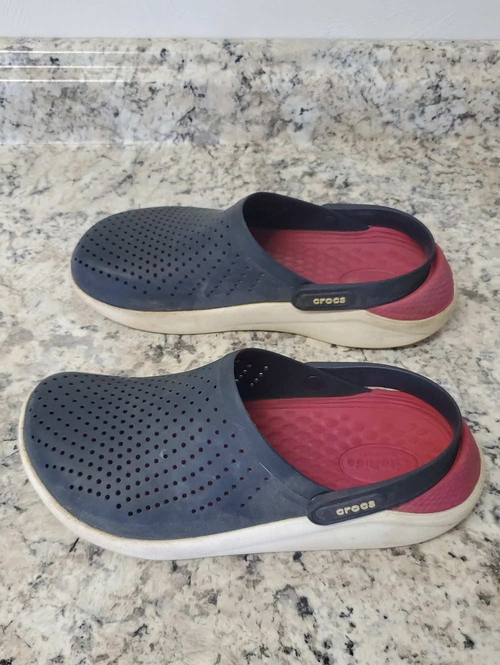 CROCS Navy and Red Vented Slip-On Clogs